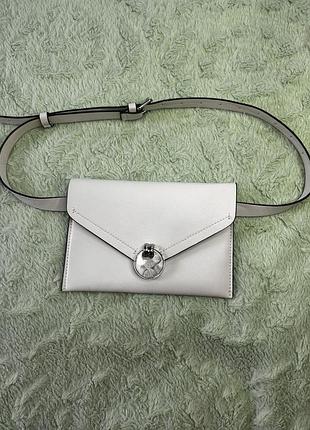 Поясна сумка zara для жінок, молочна