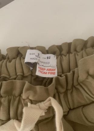 Джинси для дівчинки zara оливкові 92 см 3