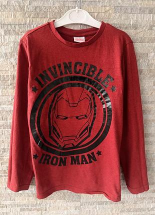 Реглан кофта лонг лонгслів футболка на довгий рукав primark 7-8 років, 128 см iron man залізна людина марвел marvel 🦸