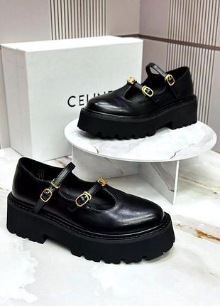 Жіночі туфлі celine на платформі, чорні