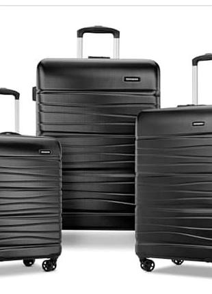 Набір жорстких валіз samsonite evolve se hardside expandable luggage 3-piece set у стильному сірому кольорі
