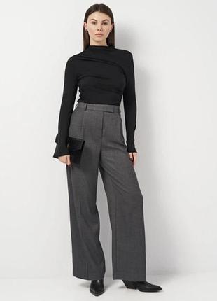 Стильні широкі штани zara в клітинку (wide-leg/палаццо)