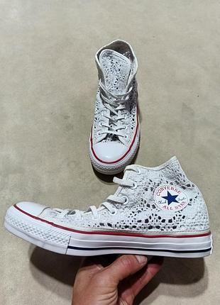 Оригінальні високі жіночі кеди converse chuck taylor all star crochet