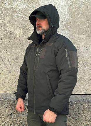 Зимняя тактическая куртка soft shell с утеплением omni-heat olive