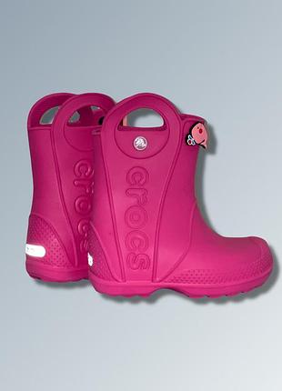 Гумові чоботи crocs для дівчаток, рожеві