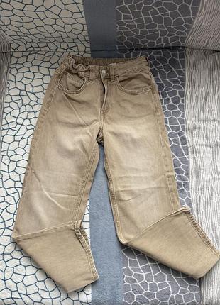 Джинси для хлопчика h&m бежеві 134 см 8-9 років