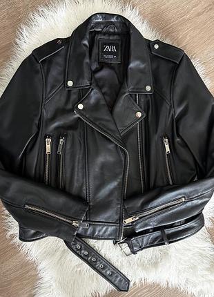 Куртка zara натуральная кожа