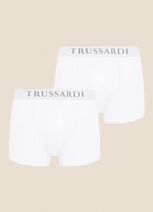 Trussardi набір трусів-боксерів, білого кольору. в упаковці 2 пари.