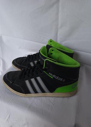 Кросівки унісекс adidas хайтопи чорні з салатовим