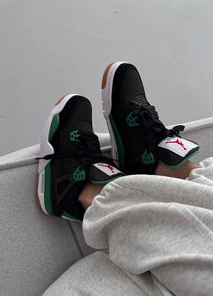 Кросівки жіночі air jordan retro 4 | x sb black / green premium