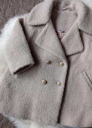 Пальто для дівчинки zara бежеве 2