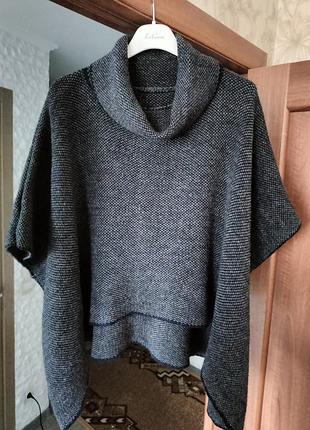 Італійське пончо lecomte з альпакою та вовною, розмір oversize