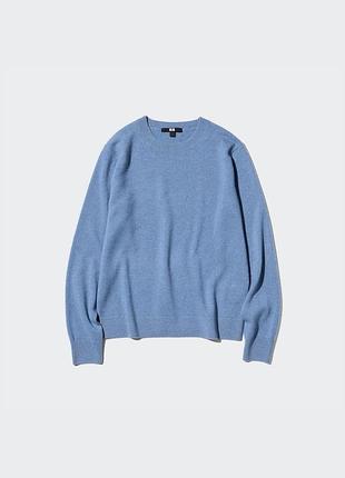 Светр uniqlo кашеміровий блакитний базовий