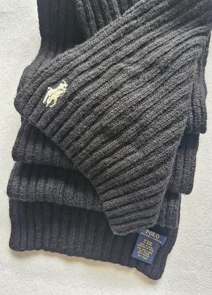 Шарф чоловічий polo ralph lauren чорний 35% wool