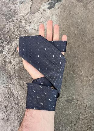Вінтажна темно сіра краватка hermes широкий галстук з маленьким логотипом