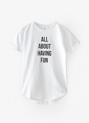 Туника, футболка белая zara на 11-12 лет