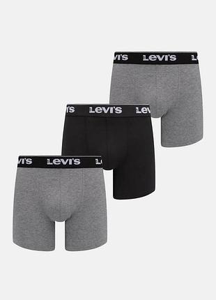 Levi’s набір трусів-боксерів. в сірому та чорному кольорах. в упаковці 3 пари.