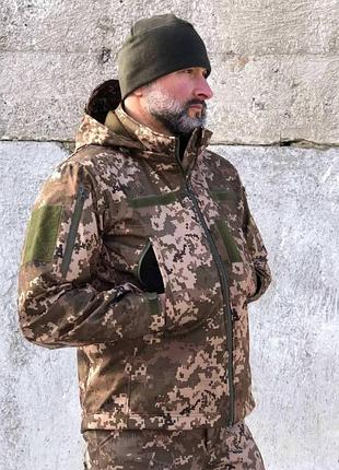 Тактическая куртка soft shell пиксель деми 3