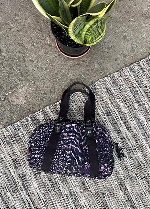 Вінтажна фіолетова сумка kipling з мавпочкою з малюнком шкіри