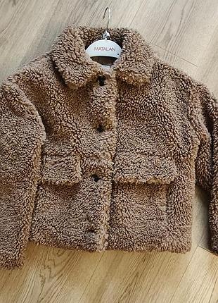 Шуба teddy для дівчинки george коричнева 122-128
