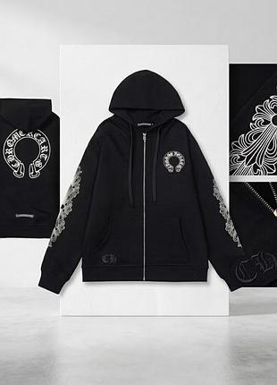 Чоловіче худі chrome hearts zip hoodie чорне