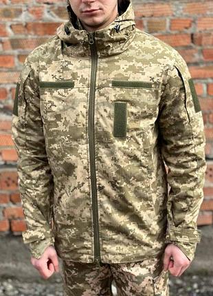 Куртка тактична ріпстоп піксель весняна з вставками із кордури