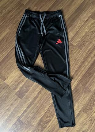 Чорні спортивні штани лосини adidas, s. кишені і низ штанки на змійках,  поліестер