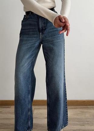 Жіночі джинси wide leg h&m сині