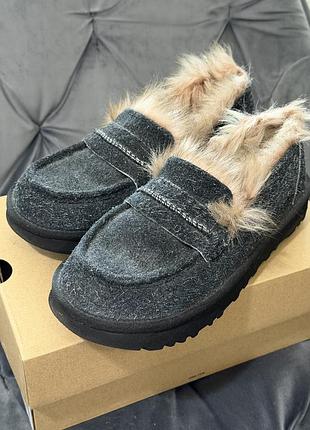 Лофери жіночі ugg w ellis loafer чорні 37 розмір замша