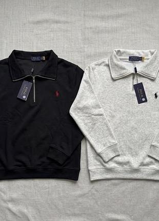 Чоловіча кофта polo ralph lauren на блискавці, чорна, сіра