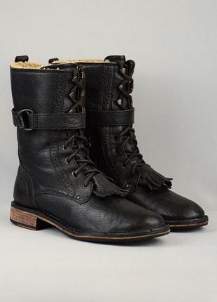 Черевики жіночі ugg australia jenna чоботи уггі зимові шкіряні овчина цигейка оригінал 36-37 р/23.5 см                timberland panama jack emu mou