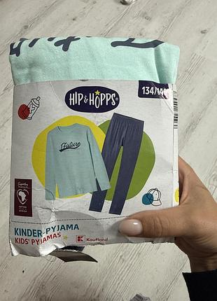 Піжама для дівчинки hip & hopps м'ятно-синя 134/140