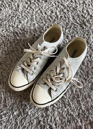Кеди converse низькі шкіряні сірі