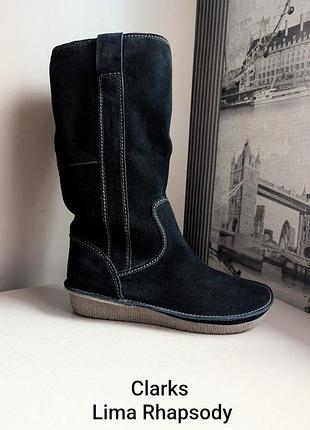 Чоботи clarks lima rhapsody (наш 39) жіночі з натуральної замші зимові чорні