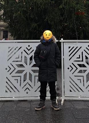 Зимова подовжена куртка-пуховик для хлопця 158-164 см