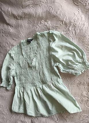 Блузка dorothy perkins 46-48р. жіноча бавовняна блакитно-бірюзова
