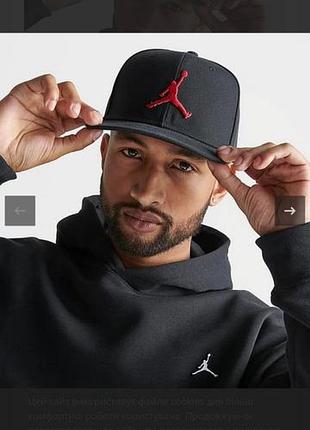 Кепка jordan pro jumpman snapback з прямим козирком 6-панельна (619359-010) — оригінал