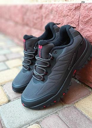 Columbia gore-tex темно сірі з червоним