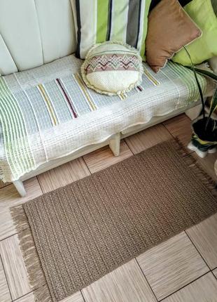 Килим доріжка. скандинавський килим. килимок з бахромою. еко килимок.4 фото