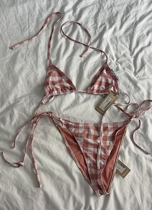 Новый супер стильный купальник в клетку nasty gal, размер s