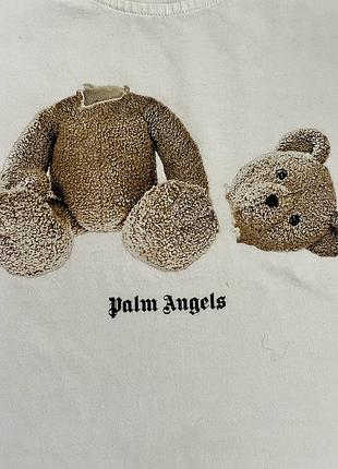 Футболка чоловіча palm angels з ведмедем біла