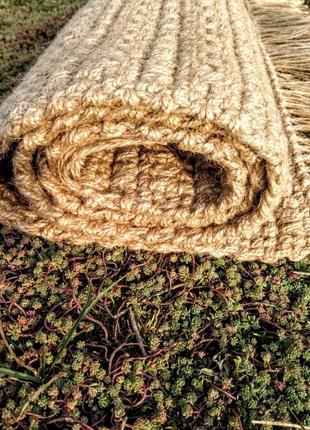 Килим доріжка. скандинавський килим. килимок з бахромою. еко килимок.6 фото