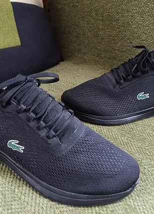 Кросівки чоловічі lacoste чорні текстильні