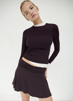 Лонгслів жіночий h&m, колір темний сливово-фіолетовий😍