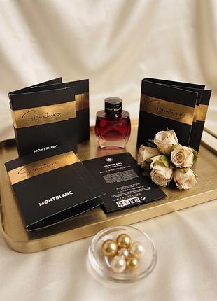 Парфумована вода (пробник) montblanc signature elixir — жіночий квітковий амбровий ванільний аромат (об’єм: 2 мл)