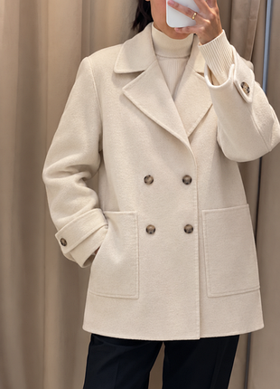 Двубортное полушерстяное пальто reiss amber, л