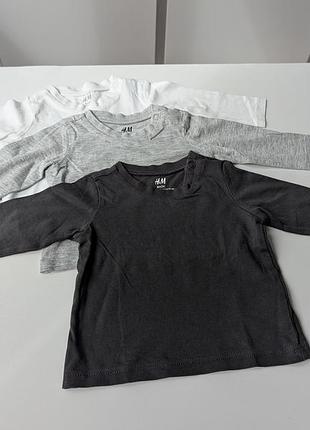 Лонгслів h&m набір 3шт. кофта з довгим рукавом