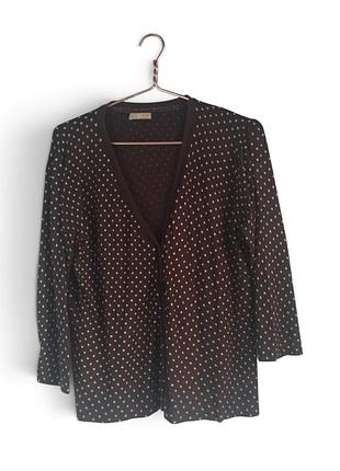 Кардиган жіночий tu коричневий у горошок на ґудзиках, розмір uk 16 (l–xl)