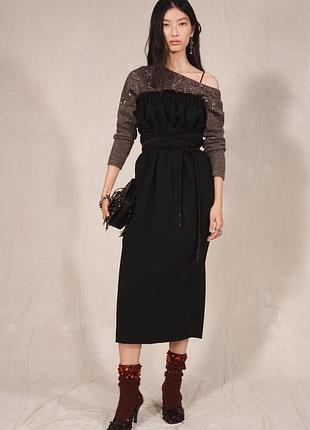 Сукня жіноча чорна міді комбінована zara new