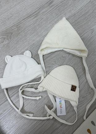 Шапки для немовлят talvi kids молочні 38-40